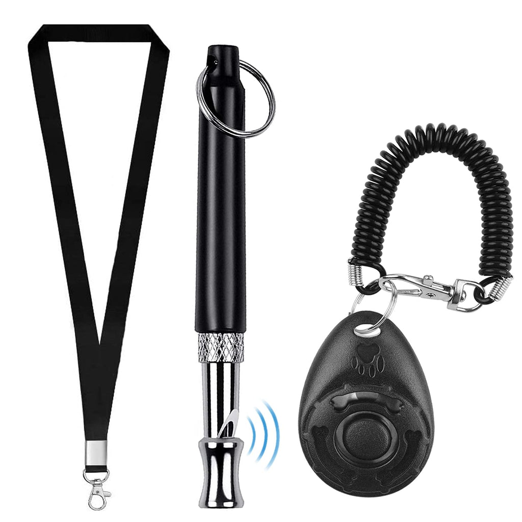 Ultrasonic Dog Whistle for Recall Stop Barking, Professional Dog Training Clicker Set Adjustable Frequencies, Lanyard Included - PawsPlanet Australia