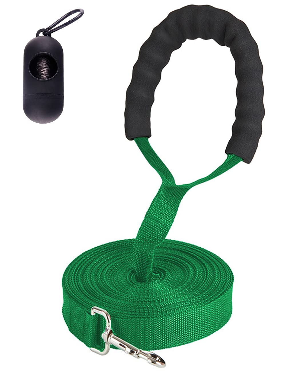 10M/33FT Training Lead for Dogs, YoothBro Long Nylon Leash with Soft Padded Handle for Puppy Small Medium Dogs Tracking Training, Line Lead for Pet Recall Training Obedience, Green - PawsPlanet Australia