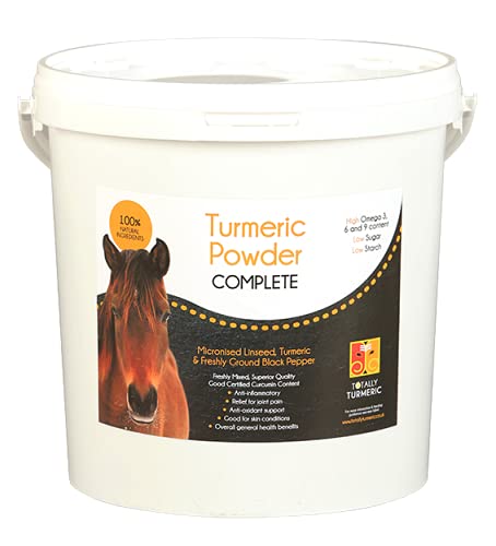 Totally Turmeric | Turmeric Complete for Horses | Turmeric Powder, Micronised Linseed and Freshly Ground Black Pepper | Premium Quality | Ready to Use Supplement | 4kg Tub - PawsPlanet Australia