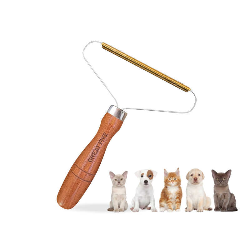 Great Five  1 Unit Cat Hair Remover, Pet Hair Remover for Carpet, Cat Hair Remover from Clothes, Pet Hair Remover Roller, Lint Remover Pet Hair Made of Prestigious Sapele Wood - PawsPlanet Australia