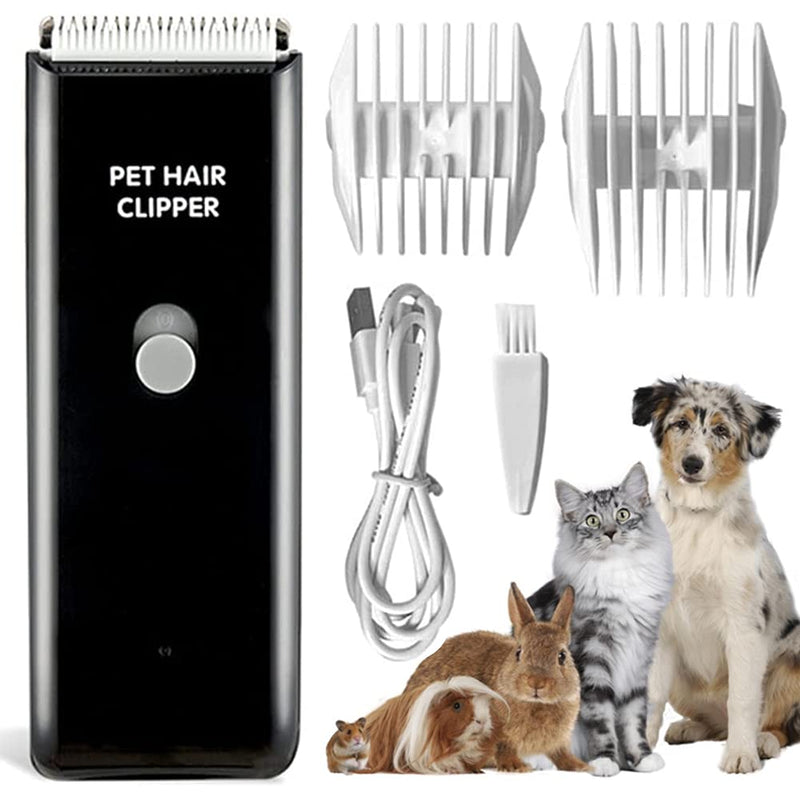 Favrison Dog Grooming Clippers Professional Cat Clippers for Thick Hair Pet Hair Clipper Rechargeable & Waterproof Electronic Shaver for Dogs Cats Rabbits/Black Black - PawsPlanet Australia