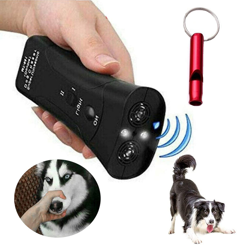 LYPER 3-in-1 Dog Training-Bark Control Device Dog Stop Bark Device Pet Gentle Trainer with Extra Whistle,Friendly Behavior Training Tool, Handheld Ultraso Sound Sonic Bark Deterrents Silencer - PawsPlanet Australia