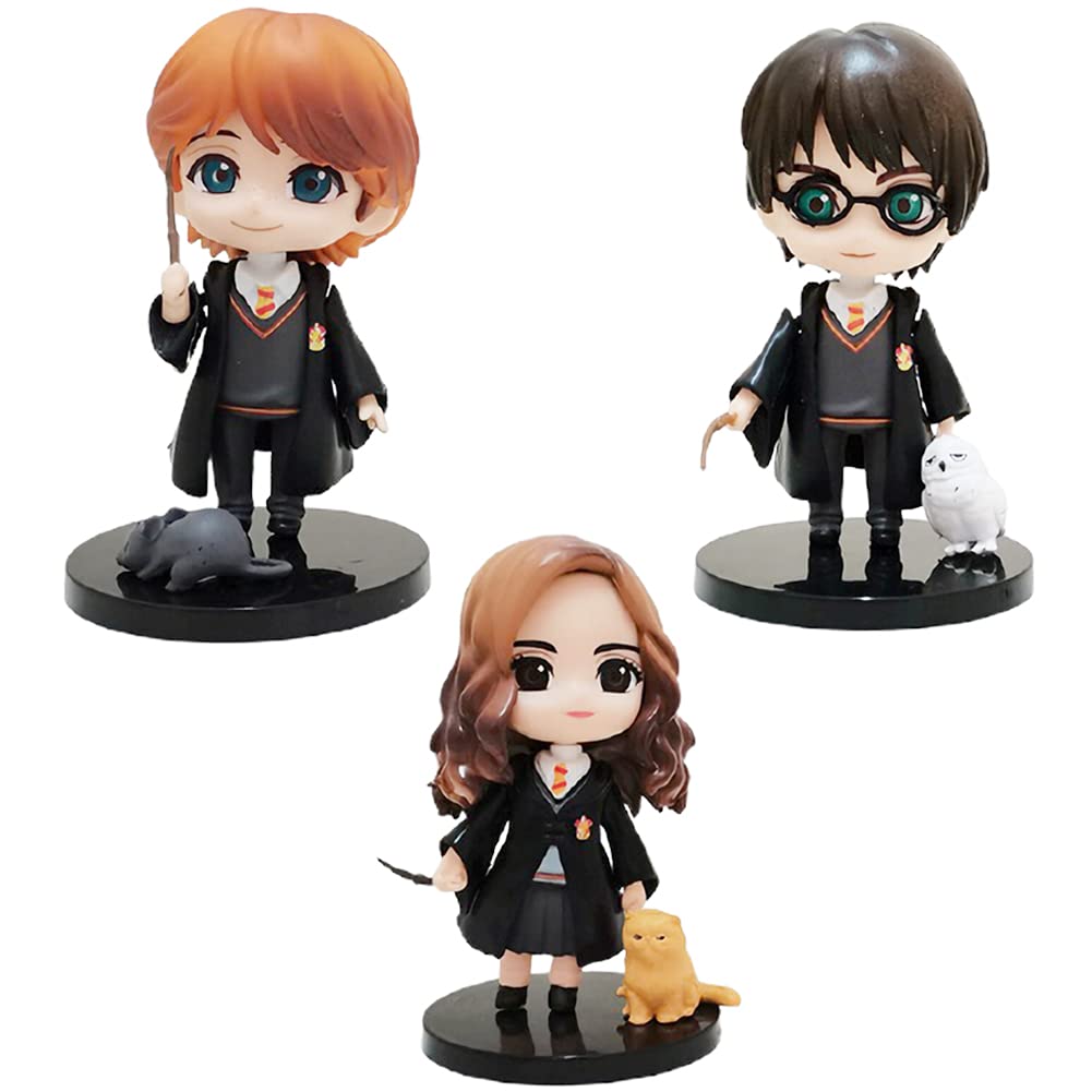 Potter Mini Figures, 3PCS Magician Cake Toppers Cake Decoration, Mini Characters Figure for Kids Birthday Baby Shower Party Decoration - PawsPlanet Australia