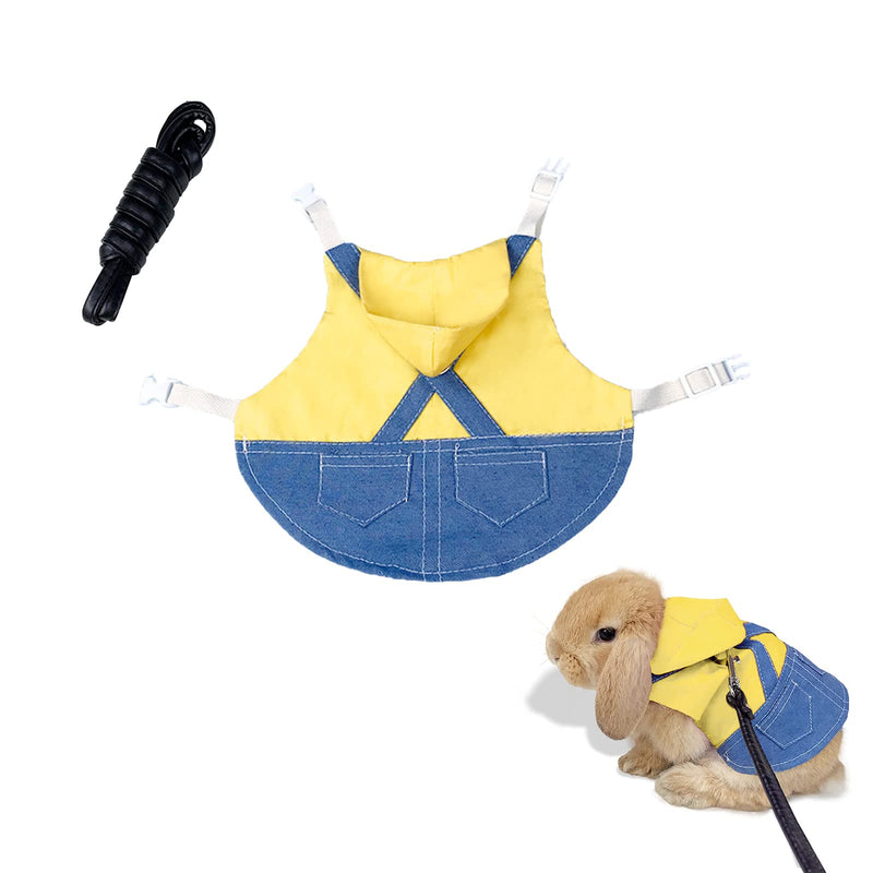 Hipet Bunny Rabbit Harness and Leash, Rabbits Clothes for Bunny Guinea Pig Harness Vest and Leash for Rabbit Ferret Guinea Pig Bunny Hamster (M, Yellow) M - PawsPlanet Australia