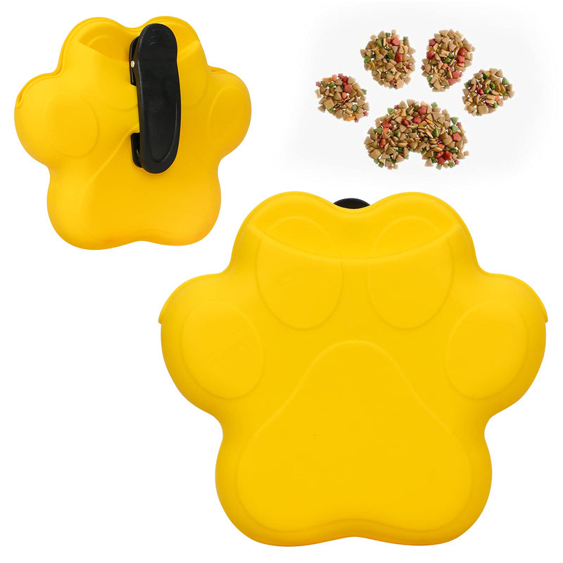 Fyy Dog Treat Pouch With Clip, Silicone Portable Dog Food Container for Training, Dog Treat Dispenser with Magnetic Closure and Waist Clip Yellow A-Yellow - PawsPlanet Australia