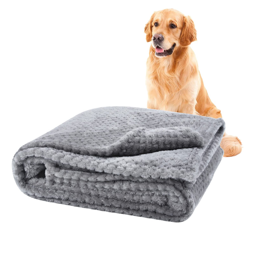 Baodan Dog Cat Blanket Large, 120 x 100cm Washable Fleece Puppy Blankets for Pets, Warm and Soft Dog Mat for Medium and Large Dog Grey - PawsPlanet Australia