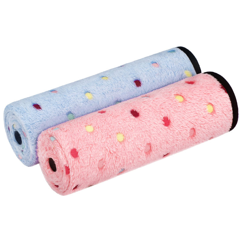 Pedgot 2 Pieces 40 x 30 Inches Pet Blankets Fluffy Dot Print Blanket Soft Pet Throw Washable Sleep Pet Bed Cover for Pets (Blue, Pink) Blue, Pink - PawsPlanet Australia