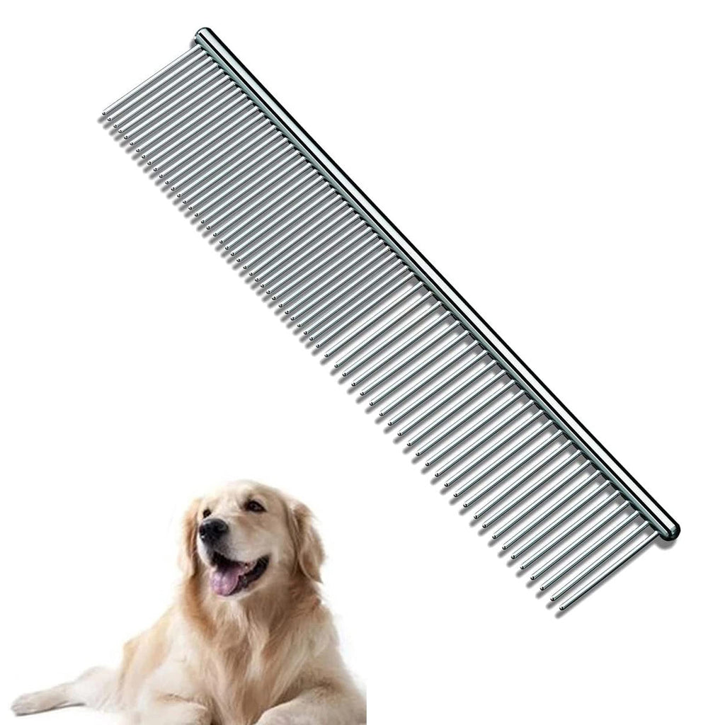 Stainless Steel Pet Comb,Metal Pet Comb,Pet Grooming Comb,Rounded Teeth Dog Comb,Fur Detangling Tool for Pets,Suitable for large, medium and small dogs and cats, short-haired/long-haired tangles - PawsPlanet Australia