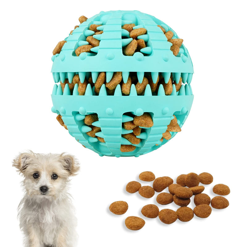 Bojafa Dog Toys Ball Durable Dog Puzzle Teething Toys for Boredom Small Medium Large Dog Teeth Cleaning Treat Dispensing IQ Training Toy (8 CM Large, Cyan) - PawsPlanet Australia