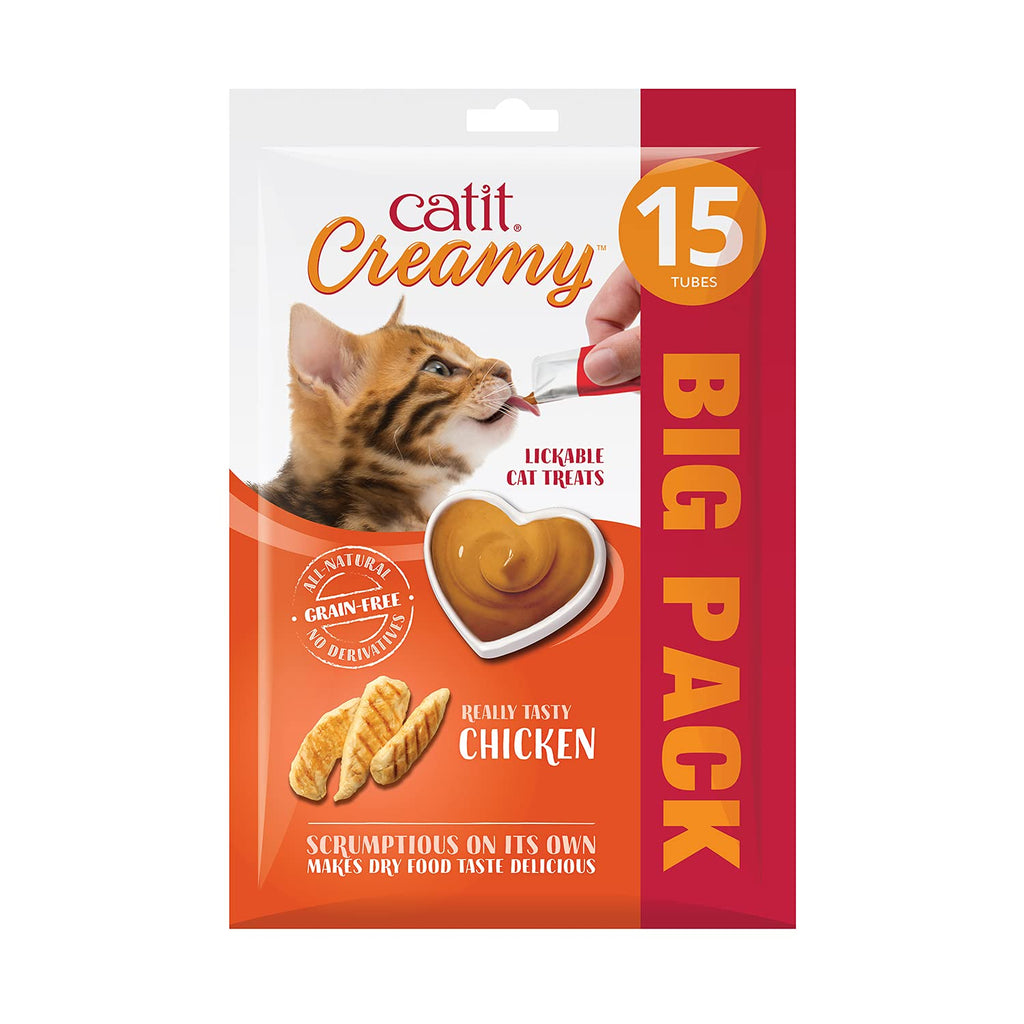 Catit Creamy Chicken Lickable Cat Treats 15 Pack One Size (Pack of 15) - PawsPlanet Australia