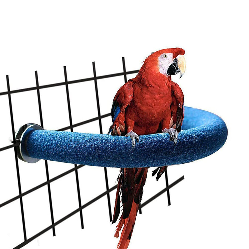 TeTupGa U Shape Parrot Perch Stand Pet Toy Bird Platform Sand Paw Grinding Clean Stick Cage Exercise Conure Budgie Cockatiel Accessories (Blue Large) Blue Large - PawsPlanet Australia