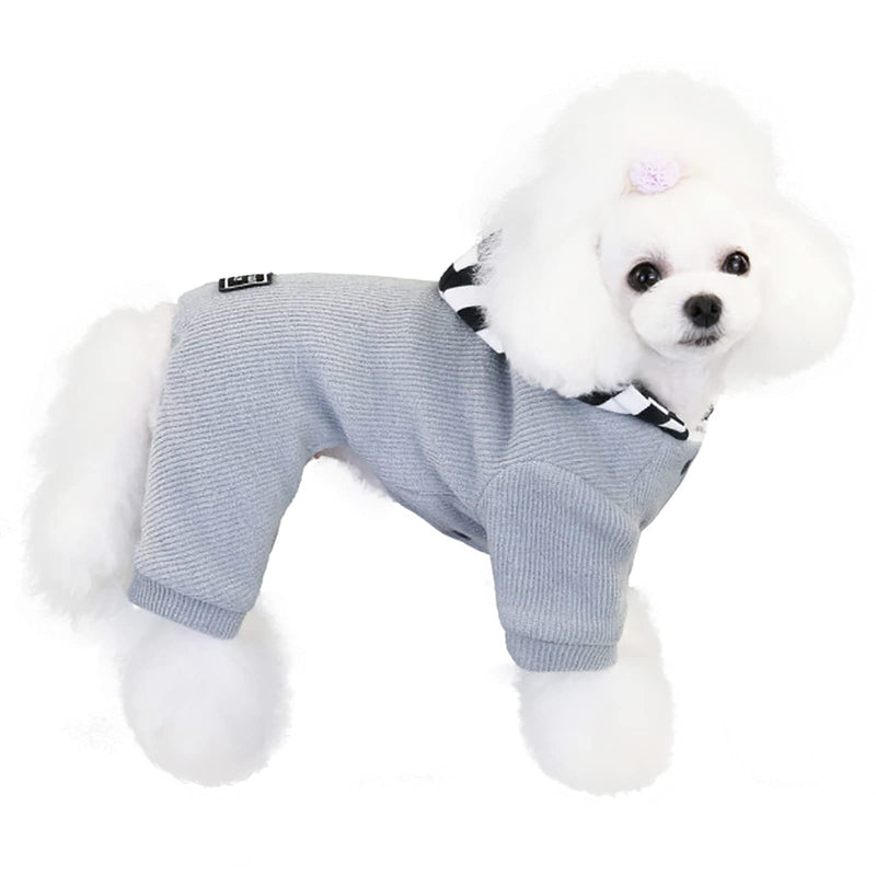 Dog Sweater Dog Clothes Fleece Dog Woolen Sweater Winter Warm Sweat Shirt 4 Legs Jumpsuit Simple Hoodie Fleece Sweater for Small Dog Medium Dog Cat Grey S - PawsPlanet Australia