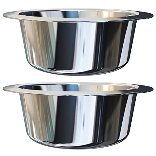 OXKOX Pack of 2 Dog Bowl - Stainless Steel Dishwasher Safe Medium 17.5×5.8cm - Bowl for Cats, Dogs, Pups, and Kittens - Ideal for Wet and Dry DOG Food and Water Bowl 960 ML - PawsPlanet Australia