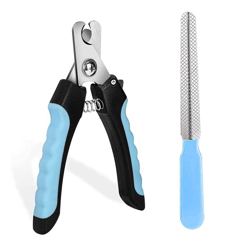 HouChanges Nail Clippers for Small Dogs Cats with Nail File,Safety Guard Ergonomic Protective Pets Nail Cutter(Blue) NailClippers-set - PawsPlanet Australia