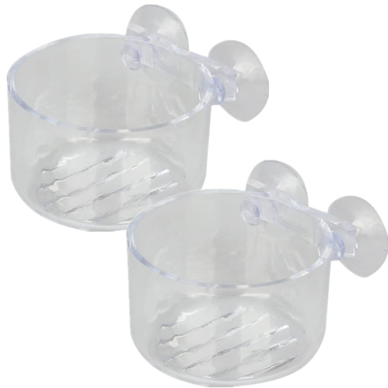 ZhanshuidefaQ 2 Pcs Red Worm Feeder Acrylic Fish Tank Plant Shrimp Feeder Bowl Floating Bloodworm Water Food Dish Fish Feeding Cup with Suction Transparent Fish Feeding Cup Tank for Aquarium Reptiles - PawsPlanet Australia