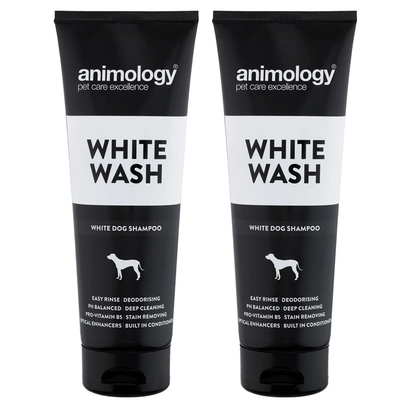 ANIMOLOGY White Wash Shampoo – Dog Coat Enhancer Formula – Dog Shampoo for Dirt and Dust Removal – Pet Shampoo with Dog Conditioners and Vitamin B5 for a Pleasant Dog Bath 2 Pack - PawsPlanet Australia