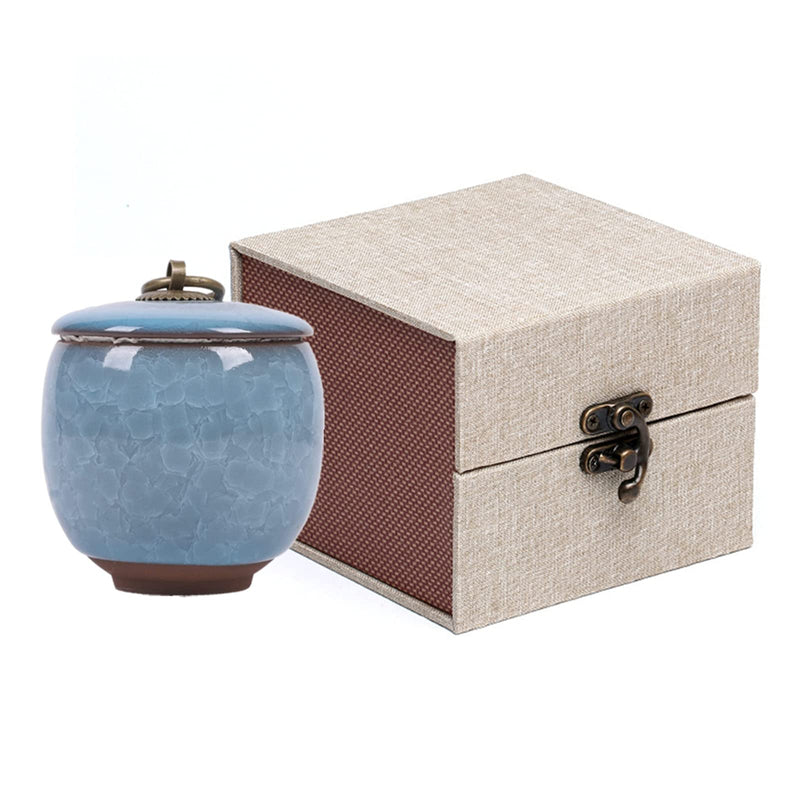 Vencede Handicrafted Ceramics Mini Pet Urns, Small Urn for Human Ashes, Ashes Keepsake Memorial Ashes Holder, Pet Coffin, Urn for Dog Ashes Cat Ashes Pet Ashes, Sealed Ceramic (Blue) Blue - PawsPlanet Australia