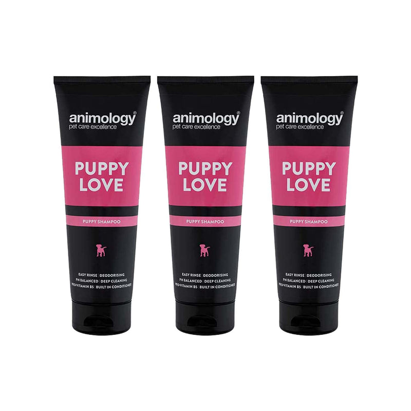 Animology Puppy Love Shampoo | For Healthy Well Developed Puppy Coat | Easy Rinse Formula | Balanced pH and Deep Cleaning Effect for Sensitive Skin | Built in Conditioner | 250ml pack of 2 250ml (Pack of 2) - PawsPlanet Australia