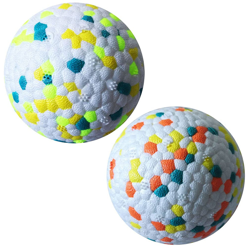 DEARLIVE Indestructible Dog Ball, 2 Pcs Rubber Dog Balls Resistant Teeth Training Latex Dog Ball Durable Dog Toy Ball for Small Medium Large Dog - PawsPlanet Australia