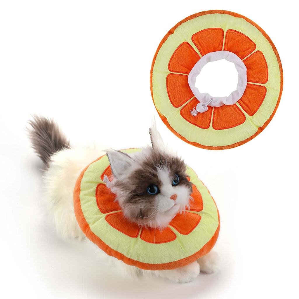 Molain Adjustable Cat Recovery Collar Cat Cone Collar Soft Cat Donut Pillow Cute Orange Neck Kitten Collars After Surgery Wound Healing Protective Soft Cone Collars for Cats Dogs Kitten Puppy(S Size) S - PawsPlanet Australia
