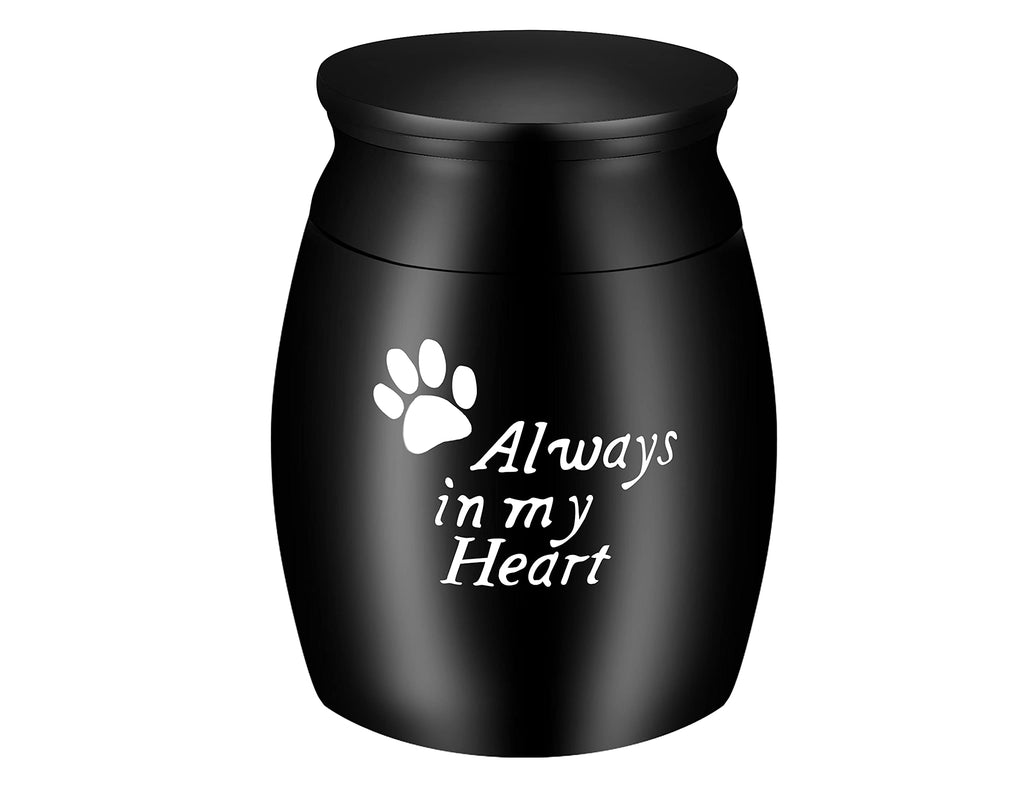 NA Yarchonn Small Mini Cremation Pet Urn, Stailess Durable Keepsake Urns For Dogs Cats(Black Paw Print) Black Paw Print - PawsPlanet Australia