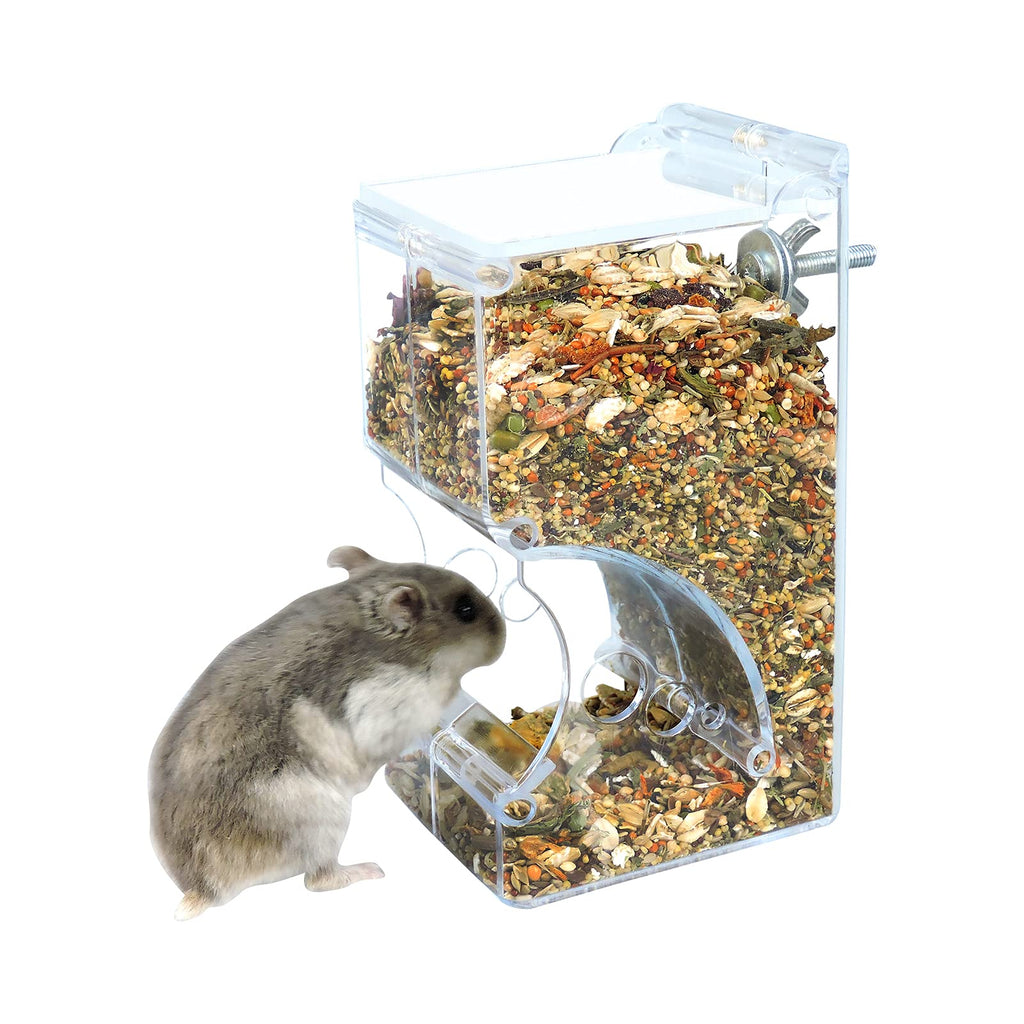 Andiker Automatic Hamster Feeder, 300ml Transparent Acrylic Food Automatic Feeder Acrylic Hamster Feeder Suitable for Small Pets Such as Hamsters, Hedgehogs, Squirrels, Guinea Pigs and Birds (300ml) - PawsPlanet Australia