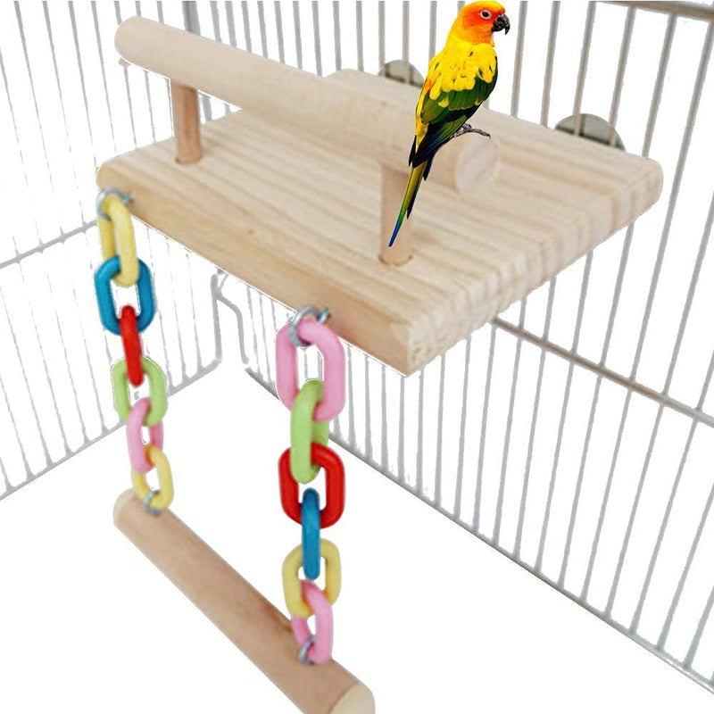 TeTupGa Bird Perches Cage Toys Parrot Wooden Platform Play Gyms Exercise Stands With Acrylic Wood Swing Ferris Wheel Chewing For Animals Green Cheeks, Baby Lovebird, Chinchilla, Hamster Budgie - PawsPlanet Australia