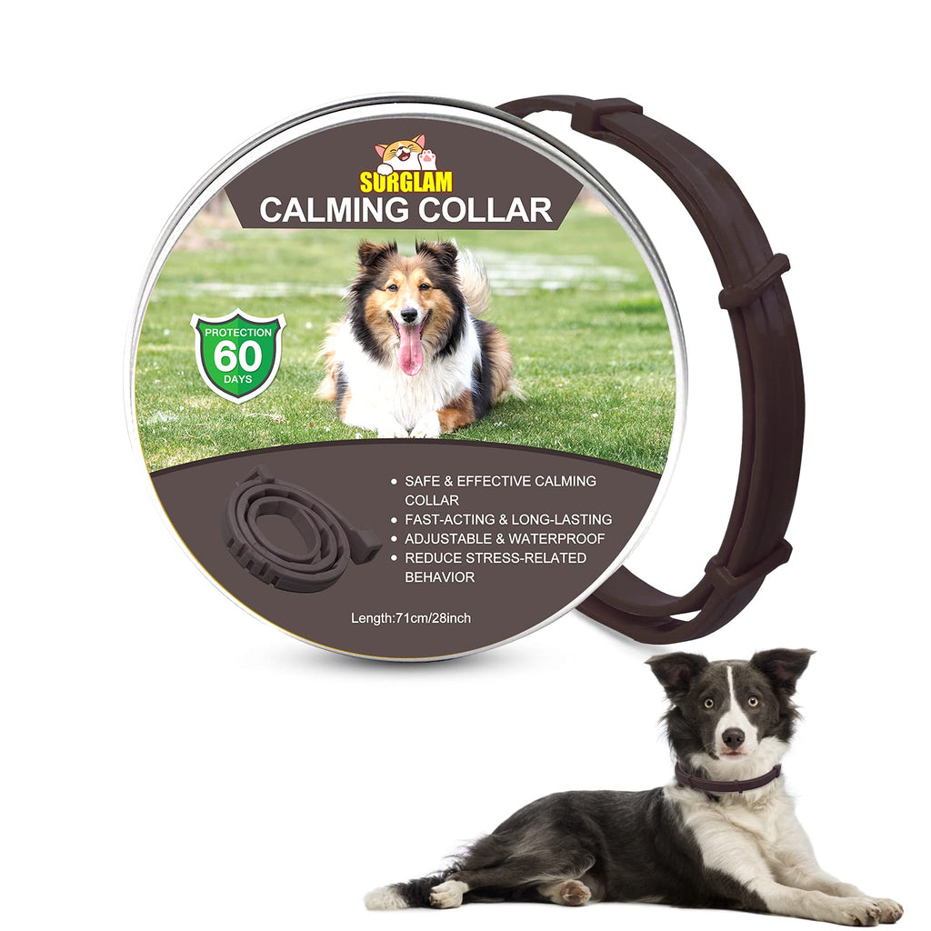 Calming Collar for Dogs, Adjustable Waterproof Safe Pheromone Calm Collars, Anxiety Relief & Anti Stress Dog Collars with 60 Days Long Lasting Calming Effect for Large Middle and Small Dogs Brown -1 Pack - PawsPlanet Australia