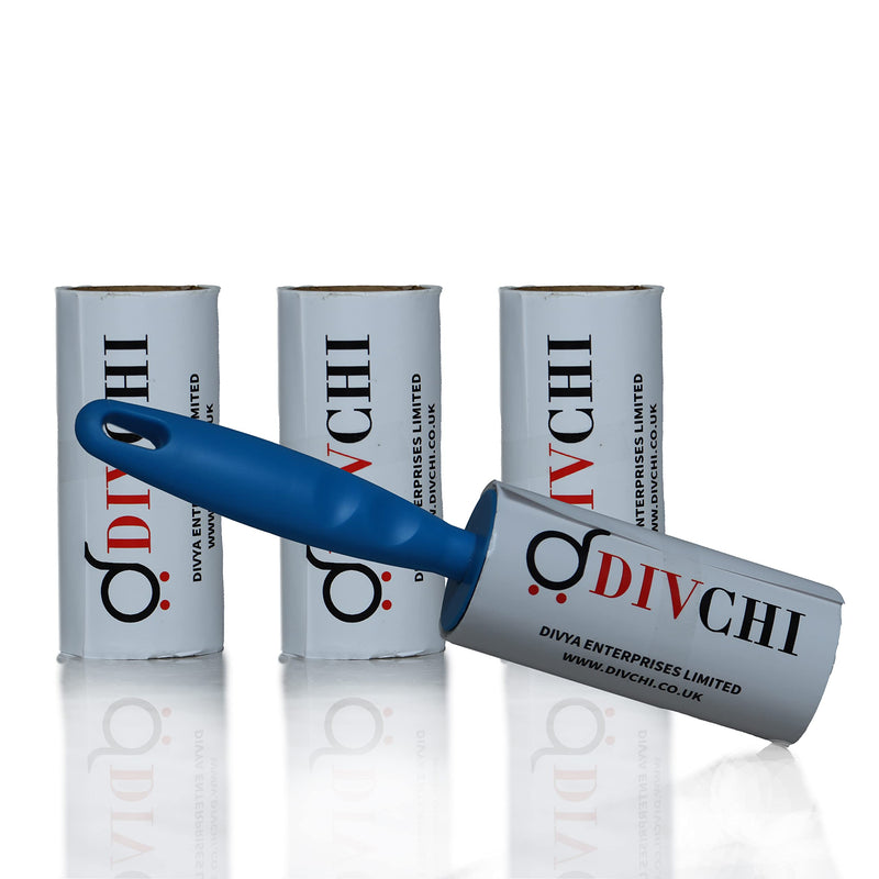 DIVCHI Lint Roller+4 Refill Sticky Replacement Heads Easily and Quickly removes animal fur, hairs, dust and fluff from garments, furniture, carpet, and car seats - PawsPlanet Australia