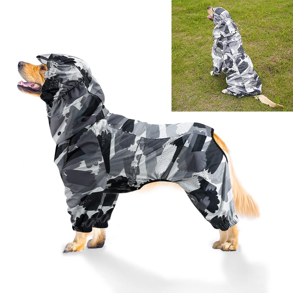 Dog Raincoats Waterproof, Dog Hooded Rain coats with Leg, Pet Raincoat Dog Jacket Waterproof, Dog Clothes Lightweight Adjustable Outdoor Rain Poncho Rain Gear Jumpsuit for Medium Dogs - Dog Coat M - PawsPlanet Australia