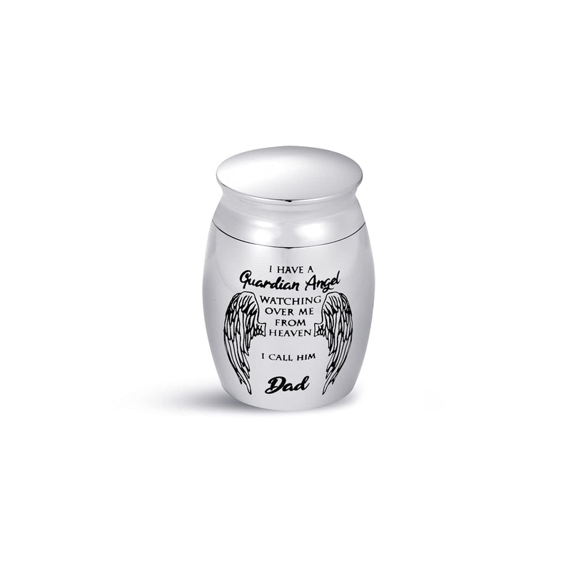 Mini Urn for Ashes Daddy Men Engraved I Have a Guardian Angel Watching Over Me from Heaven I Call Him Dad - PawsPlanet Australia