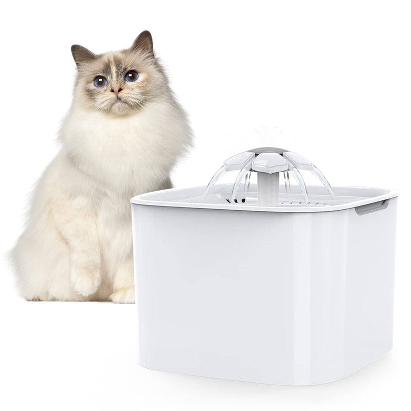 Cat Water Fountain, Cat Fountain, Water Dispenser, Pet Drinking Fountain, Organic Filter Silent Non-slip, Automatic Quiet Pet Water Fountain, Water Dispenser with Activated Carbon Filter 2L (White) - PawsPlanet Australia