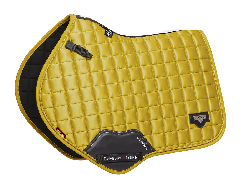 LeMieux Loire Classic Close Contact Square Saddle Pad in Dijon - Horse Riding Dressage with Soft Bamboo Lining - Wicks Efficiently and Comfortable L - PawsPlanet Australia