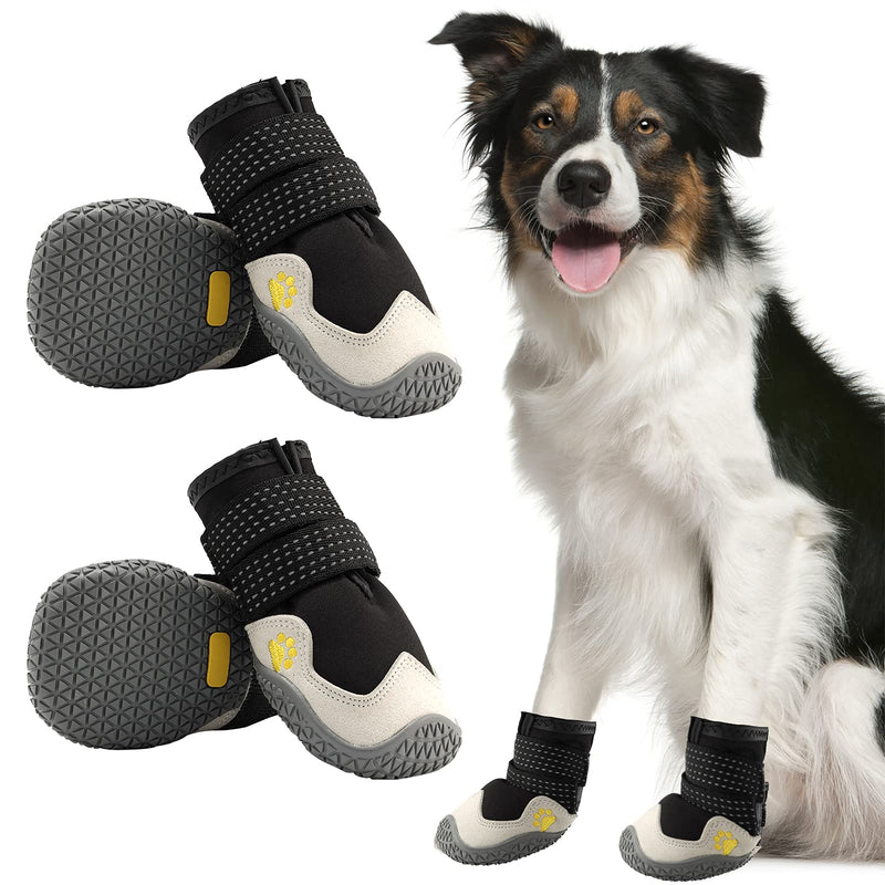 AQH Dog Shoes Breathable Boots for Dogs with Reflective Straps, Microfiber Leather Rubber Rhombic Sole Dogs Paw Protector for Small Medium Large Dog (B, 1#) B1# - PawsPlanet Australia