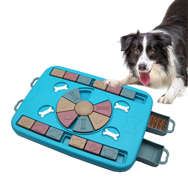 Dog Puzzle Feeder Treat Toys, Advanced&Interactive Stimulation Dog Toys, Brain Games IQ Training Bowl Funny Feeding, Dispenser Non-Slip Slow Feeder Plate Toy for Dog Pet Puppy F - PawsPlanet Australia