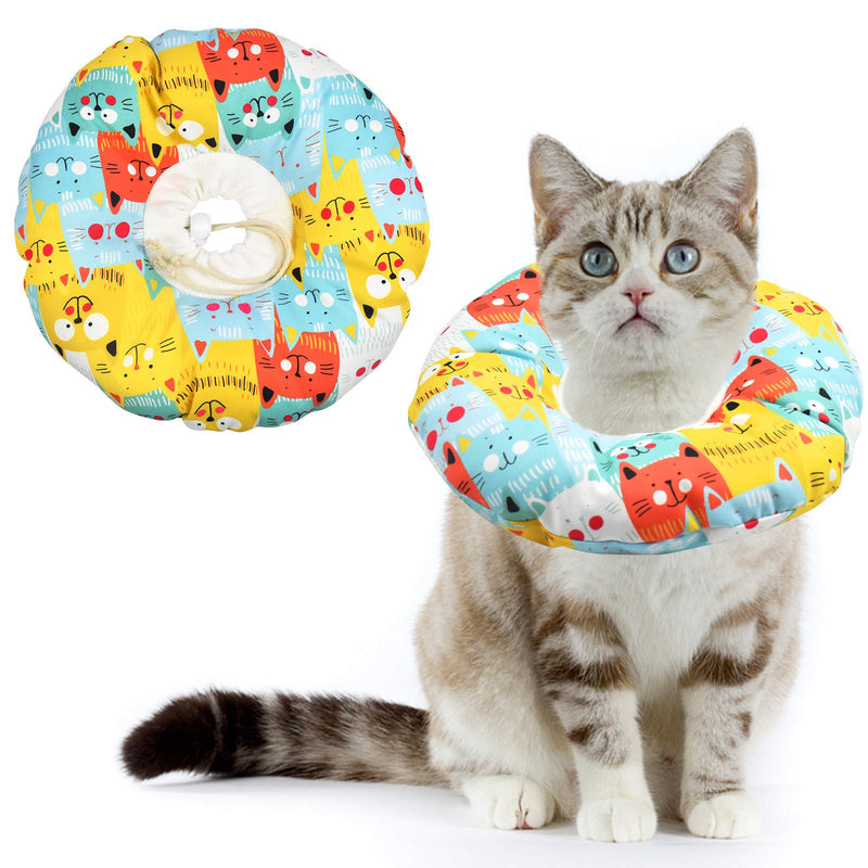 Cat Cone Collars Adjustable Cat Recovery Collar Protective Neck Collar Breathable Soft Edge Cone Elizabethan Collars Cute Fastener Cat Cone Collar for Cat Dog Kitten Puppies after Surgery XS - PawsPlanet Australia