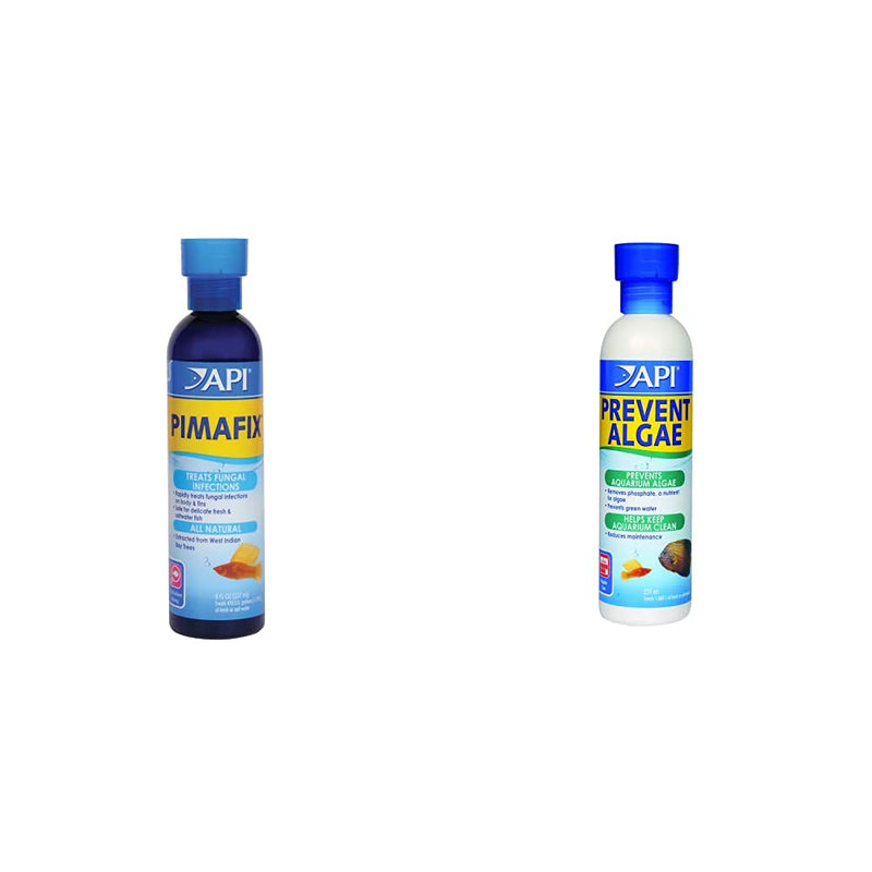 API PIMAFIX Antifungal Freshwater and Saltwater Fish Remedy 237 ml Bottle & Prevent Algae Aquarium Algae Control Solution, 237 ml Bottle 237 ml (Pack of 1) + Algae Control Solution, 237 ml Bottle - PawsPlanet Australia