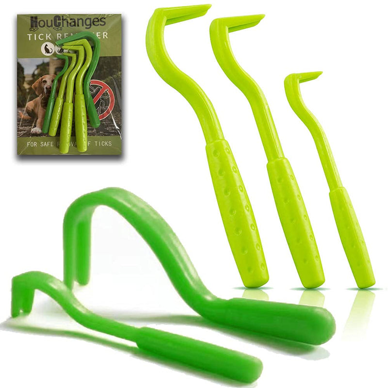 HouChanges 5Pcs Tick Remover Tool,Painlessly Tick for Dogs Cats and Humans Pets Green 5 Size Tick Hook - PawsPlanet Australia