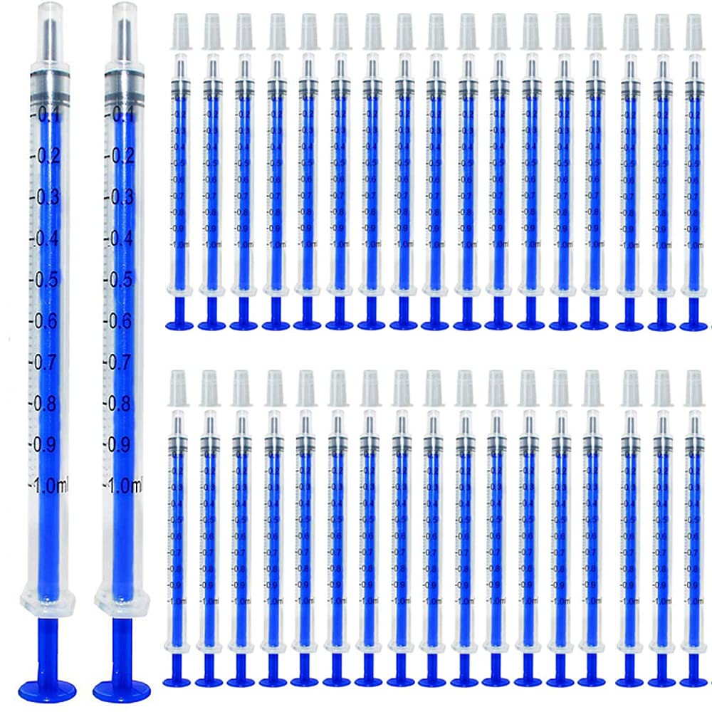 36 Pack 1ml Plastic Syringes,Pet Medicine Syringe,for Small Pets Feeding and Essential Oil Separator with Luer Slip Tip and Caps(No Needle) - PawsPlanet Australia