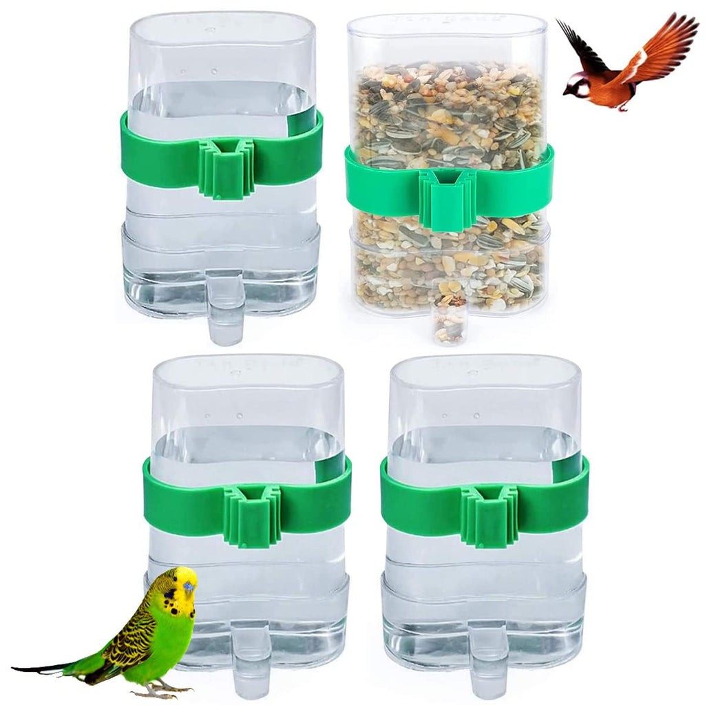 Water Feeders for Birds,Liwein 4 Pack Bird Water Dispenser Automatic Bird Feeder Food Dispenser Pet Feeder Water Cup for Parrots Budgie Cockatiel - PawsPlanet Australia