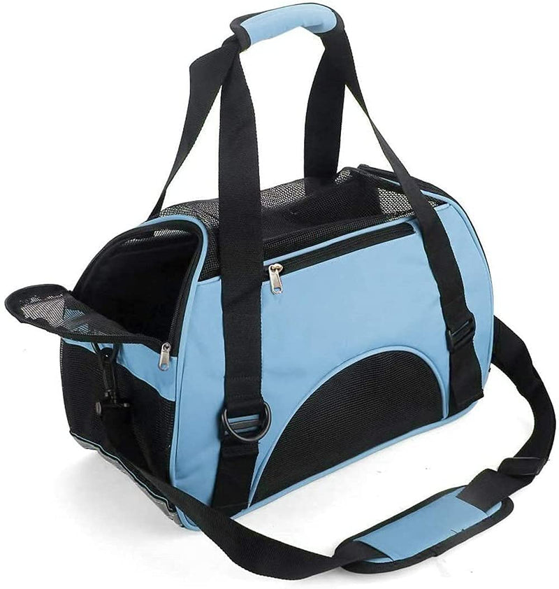 ZvoanSem Pet Carrier Bag,Small Cat Carrier Kitten Puppy little Dog Carrier for Travel Airline Approved Small Animal (Small, Blue) - PawsPlanet Australia