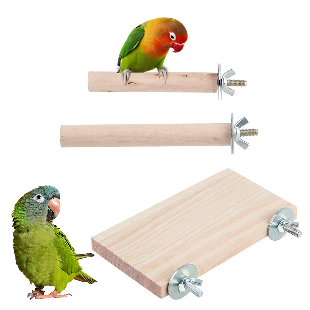 Bird Perches Parakeet sports Toys Bird Stand Pole Bird Cage Accessories Parrot Perching Platform (Small, Set-A) Small - PawsPlanet Australia