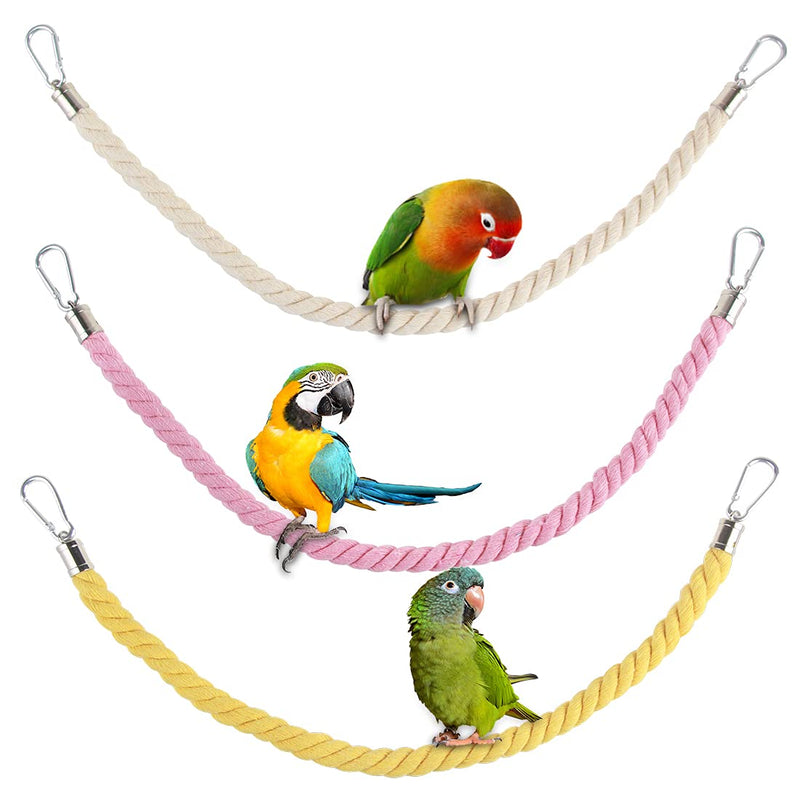 3 Pack Bird Swings Parakeet Activity Hanging Toys Parrot Toys Bird Perching Rope Bird Cage Accessories (Set-B) Set-B - PawsPlanet Australia