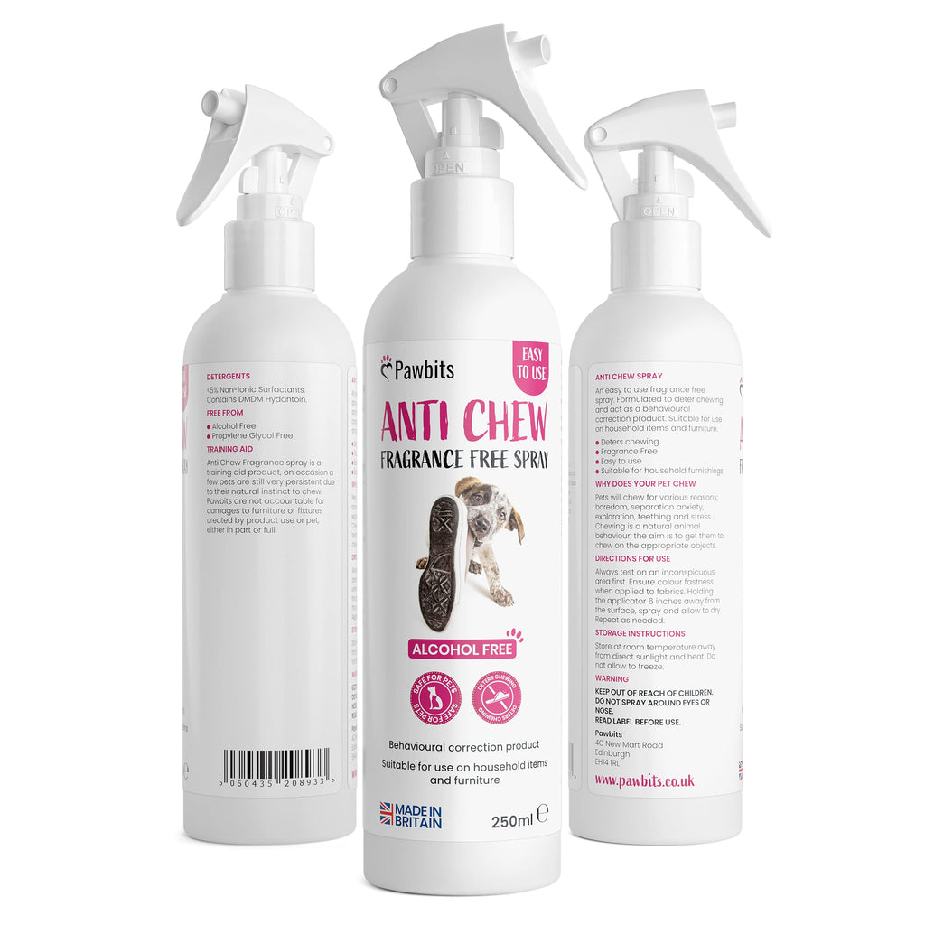 Pawbits Anti-Chew Spray for Pets 250ml - Fragrance Free Chewing Deterrent for the Home - PawsPlanet Australia