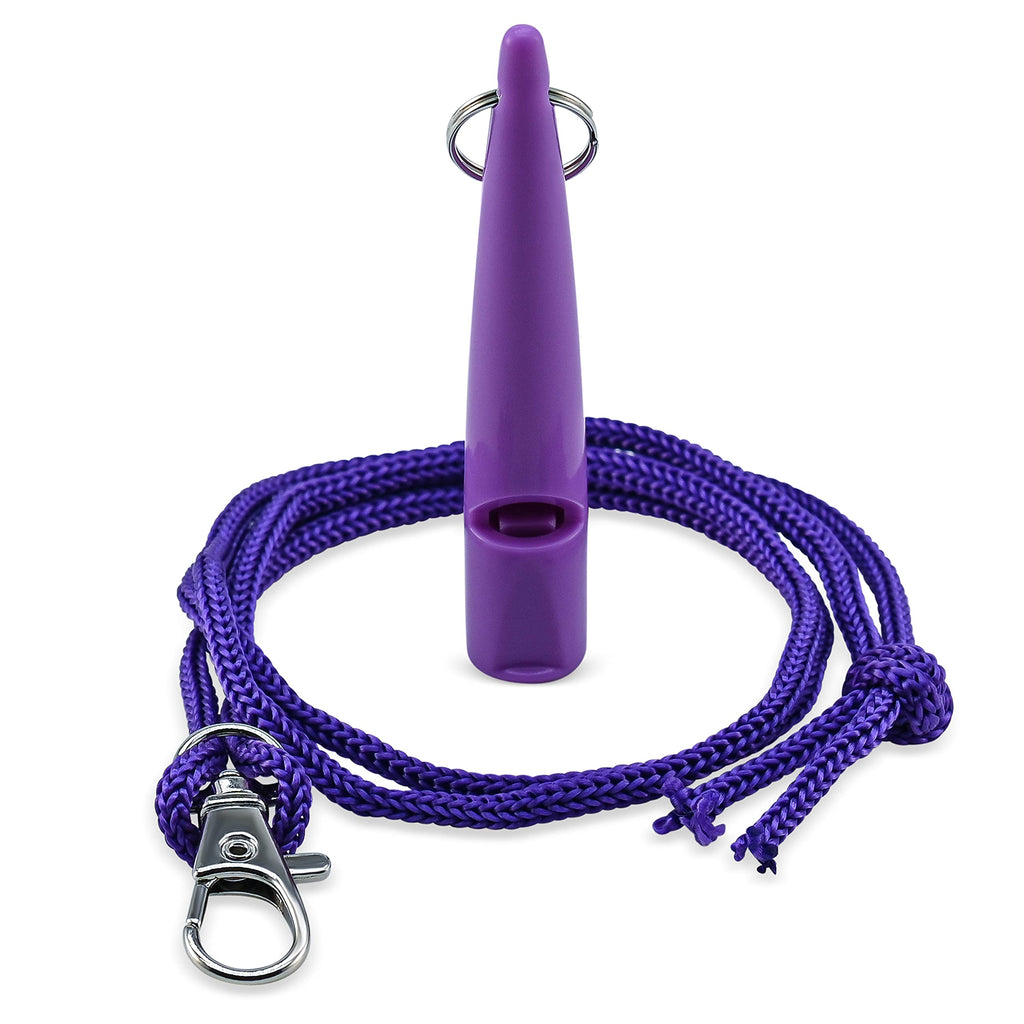 Dog Whistle with Lanyard - Used for Recall and Dog Training - Long Distance - Good Frequency for Most Breeds of Dog - Standard Pitched - Consistent - Food Grade Plastic (Purple) Purple - PawsPlanet Australia