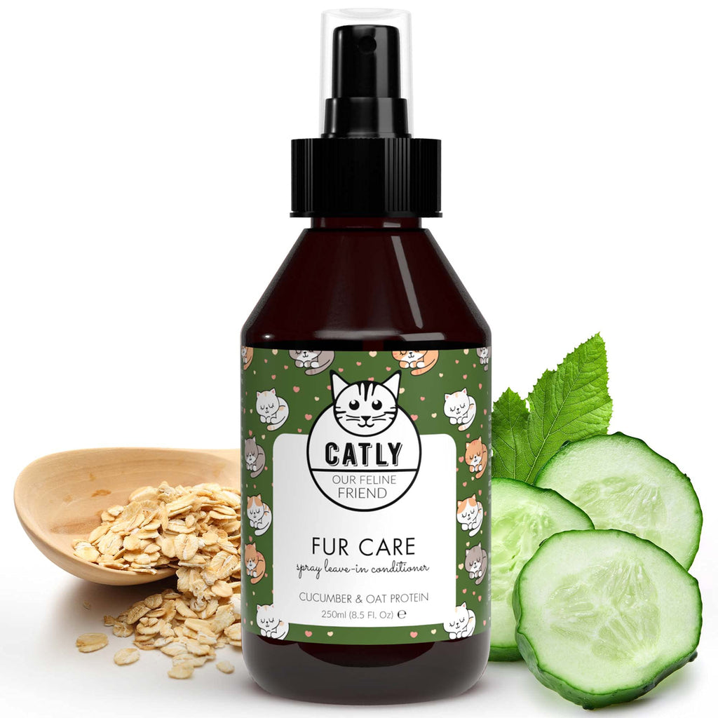 Catly Fur Care - Dry Shampoo For Cats - Ideal Pet Shampoo For Cats: Cat Shampoo And Conditioner & Kitten Shampoo, Effective Cat Dry Shampoo Spray & Cat Detangler Spray with Aloe Vera & Oat, 250ml - PawsPlanet Australia