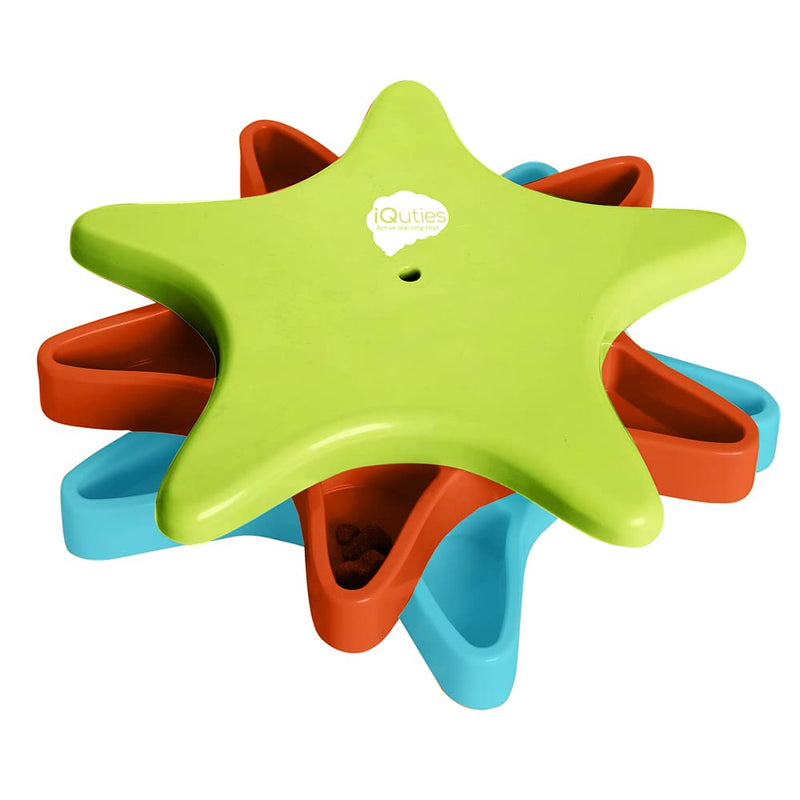 Iquities Interactive Dog Puzzle Toy, Twister Boredom Buster Treat Dispenser, Brain Training Game for Dogs, Blue Red & Green - PawsPlanet Australia