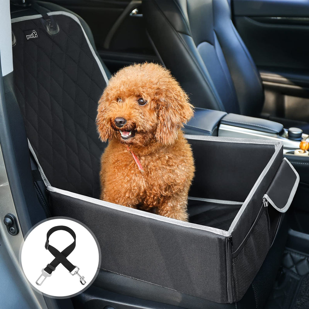 pecute Dog Booster Seat Extra Stable Reinforced Side Walls, Waterproof Dog Car Seat Cover Non-Slip, SUV Back & Front Seat Protector Scratch Proof, Great for Small Dogs & Pets (Safety Belt Bonus) - PawsPlanet Australia