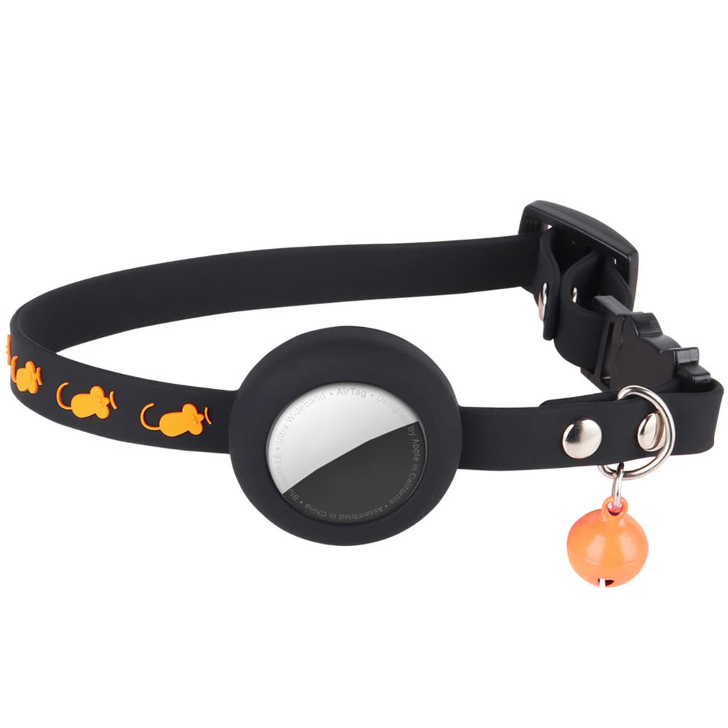 FOSSA Cat Collar w/ Airtag Holder (Black) Black - PawsPlanet Australia