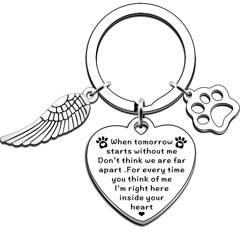 AMZQ Pet Memorial Gifts Loss of Pet Memorial Keyring Sympathy Gifts Memory of Family Dog Cat Pet Keyring Remembrance Gift for Pet Dog Cat Lover Memorial Keyring Angel with Paws - PawsPlanet Australia